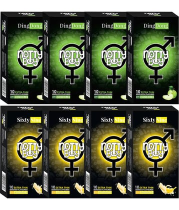 NottyBoy Extra Mixed Banana Flavoured, Ultra Thin Condoms For Men- 80 Units