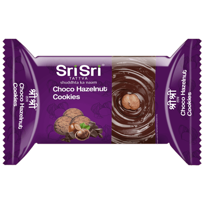 Sri Sri Tattva Choco Hazelnut Cookies - Teatime Snack, For Diet Conscious, 50 g
