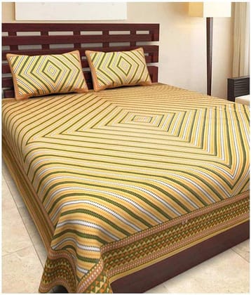 Bombay Spreads Cotton Double Bedsheet ( Yellow )