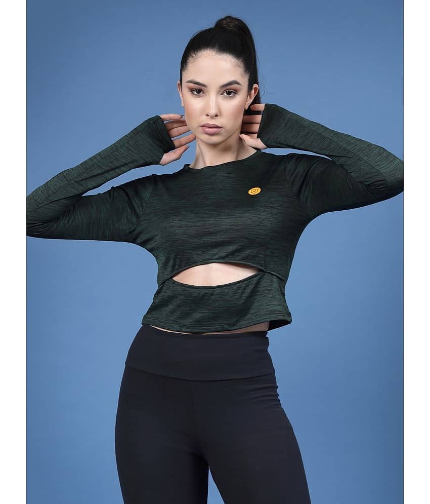 Rigo Women's Polyester Regular Top ( Green )