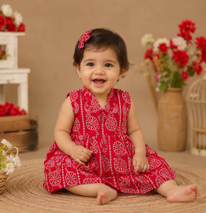 Handcrafted Baby Cotton Frock | Soft & Comfortable Cotton Dress for Girls