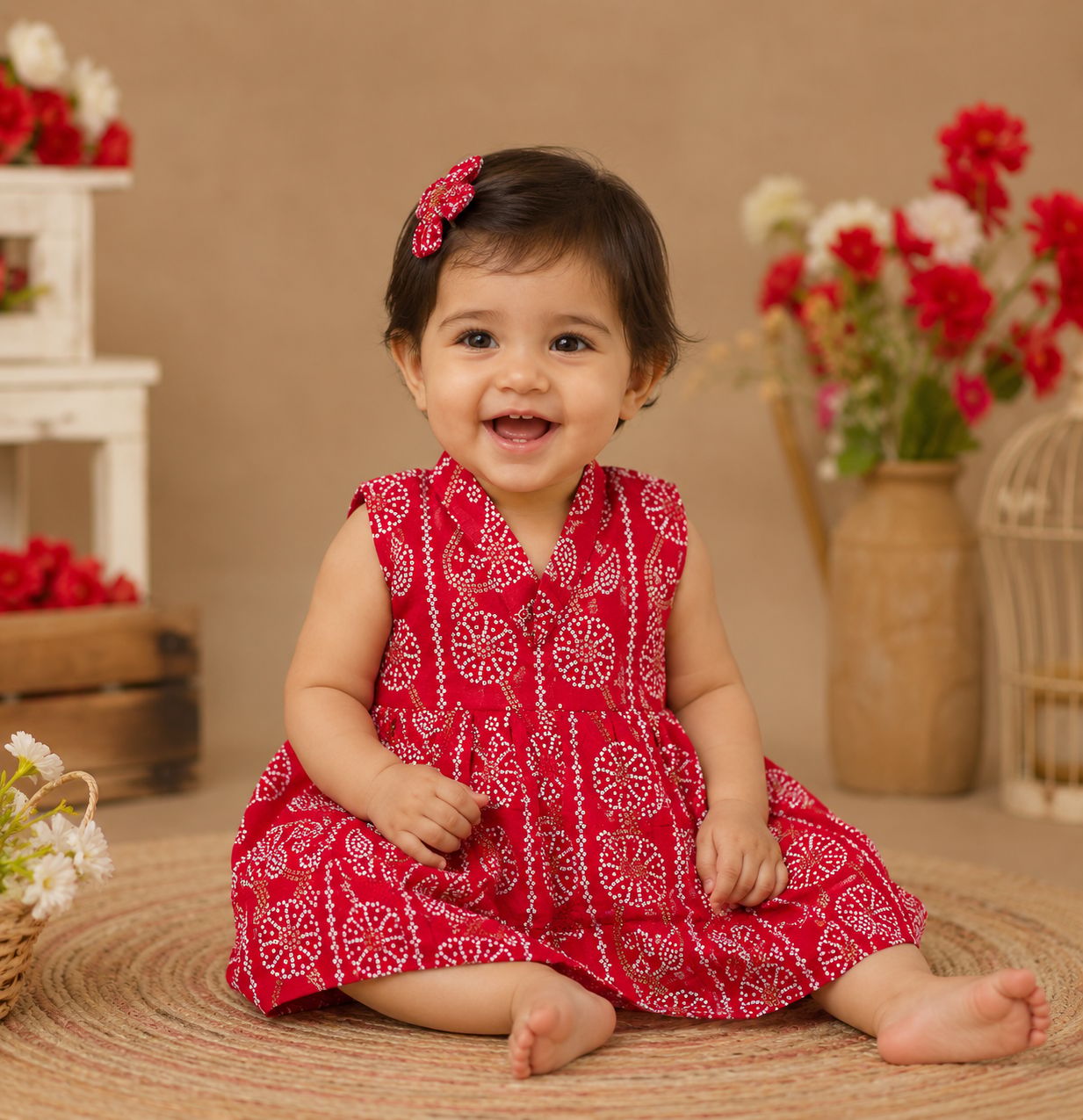 Handcrafted Baby Cotton Frock | Soft & Comfortable Cotton Dress for Girls