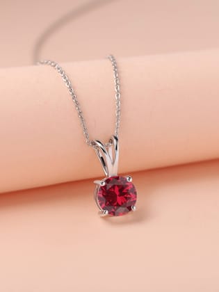 Daily Wear 2 Carat Ruby Solitaire Pendant