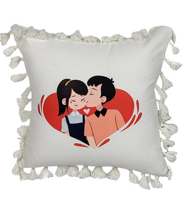 NUEVOSGHAR Single Beige Cotton Filled Cushion