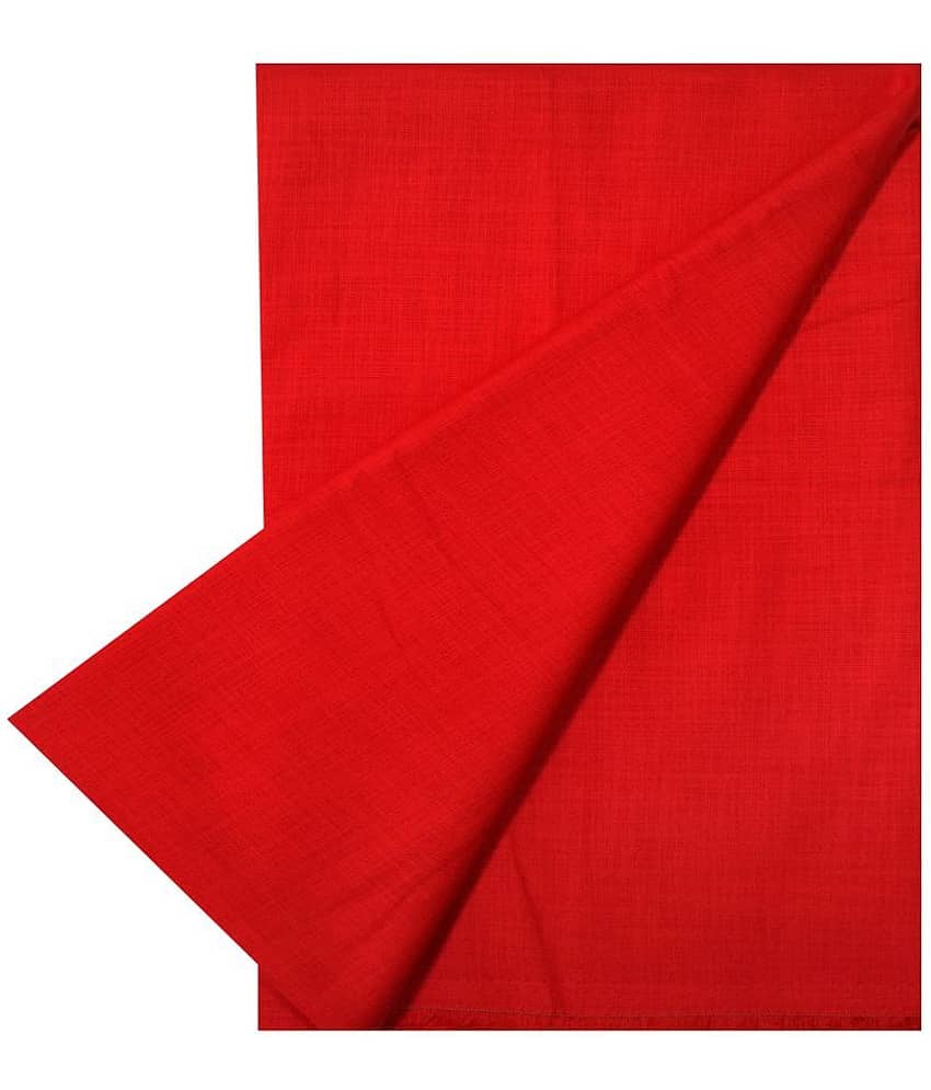 KUNDAN SULZ GWALIOR Red Cotton Blend Unstitched Shirt pc