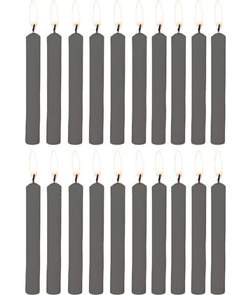 PROSPERRO LUMO - Grey Unscented Pillar Candle 10 cm ( Pack of 20 )