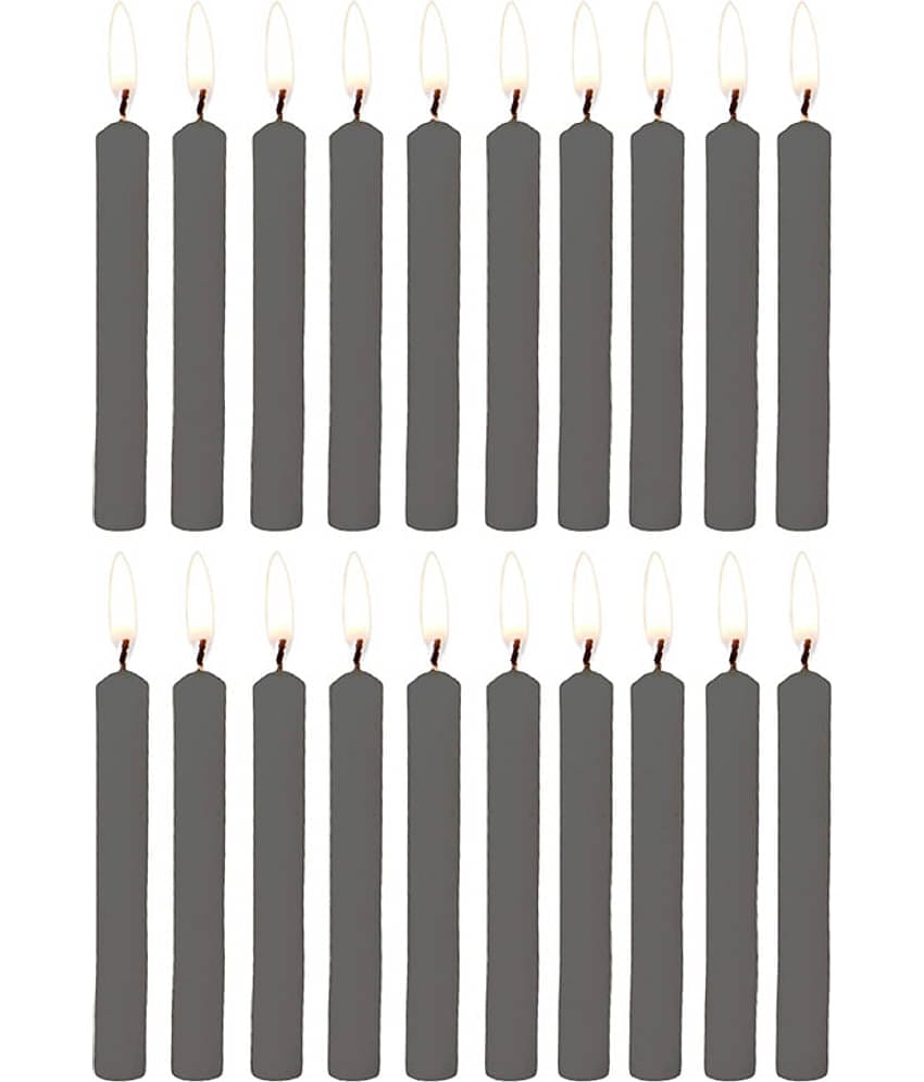 PROSPERRO LUMO - Grey Unscented Pillar Candle 10 cm ( Pack of 20 )