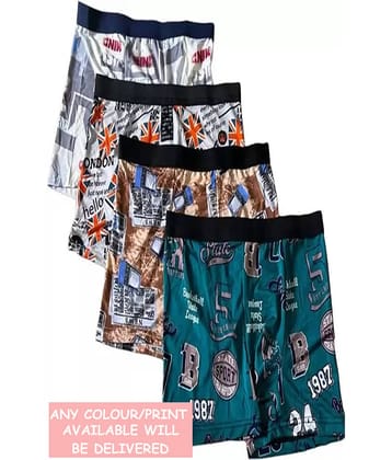 CAVENDRES Pack of 4 Nylon Trunks For Men's ( Multicolor )