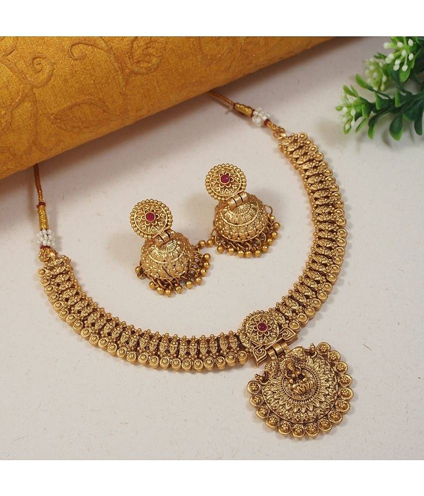 Padmavati Bangles Red Alloy Necklace Set ( Pack of 1 )