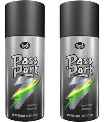 MONET Passport Black Deodorant Spray - For Men & Women  (150 ml each, Pack of 2)
