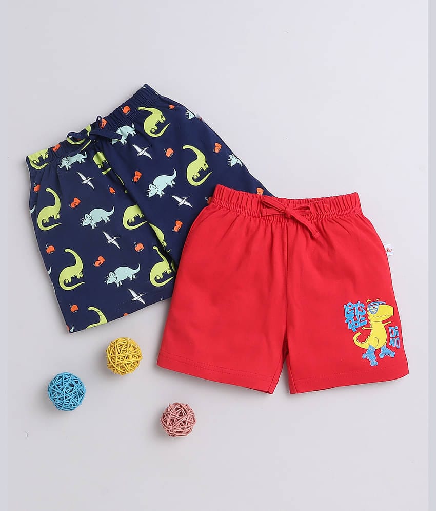 BUMZEE Navy & Red Boys Shorts Pack Of 2 Age - 12-18 Months