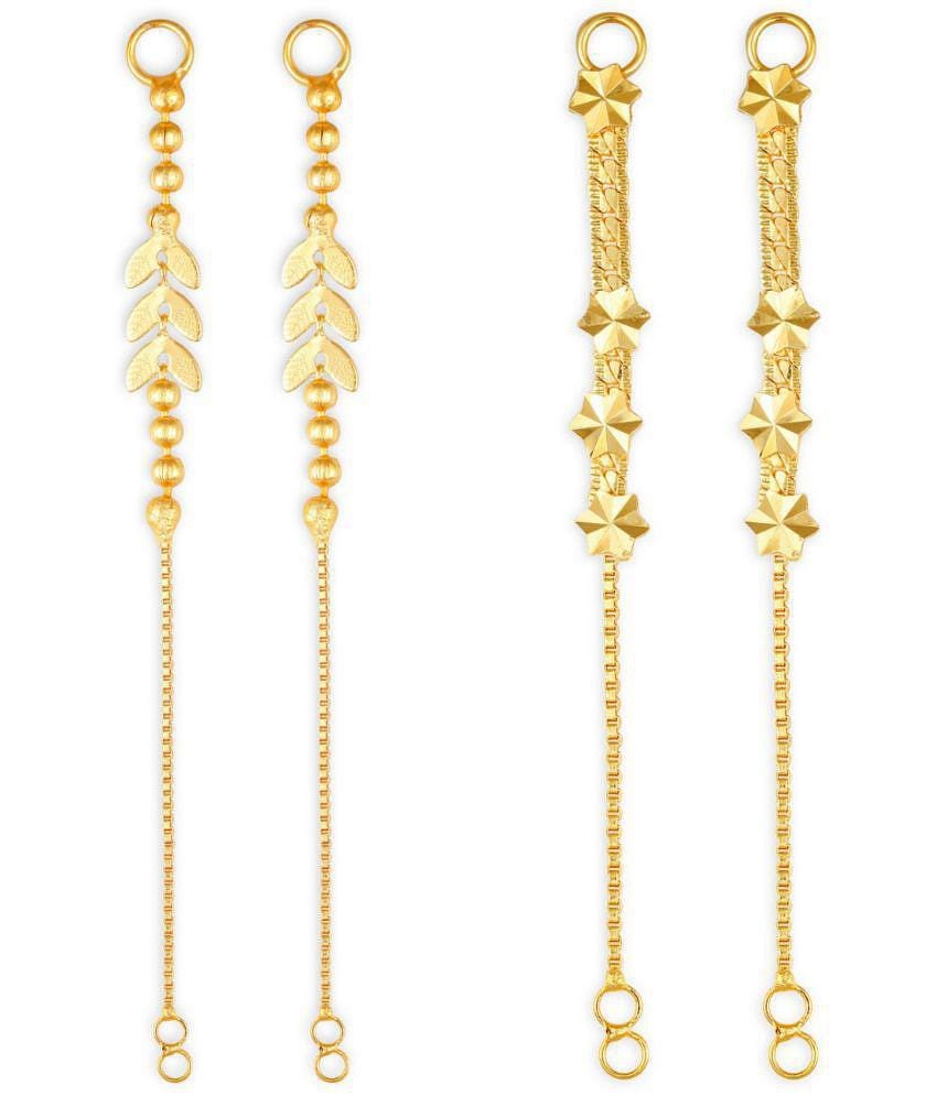 1gram gold Plated Kanchain Ear chain earcuff Ear to Ear Combo for Women & Girls - Golden