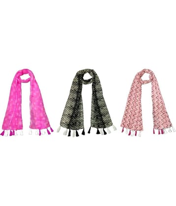 stolevilla Multi Poly Cotton Yarn Stoles ( Pack of 3 )