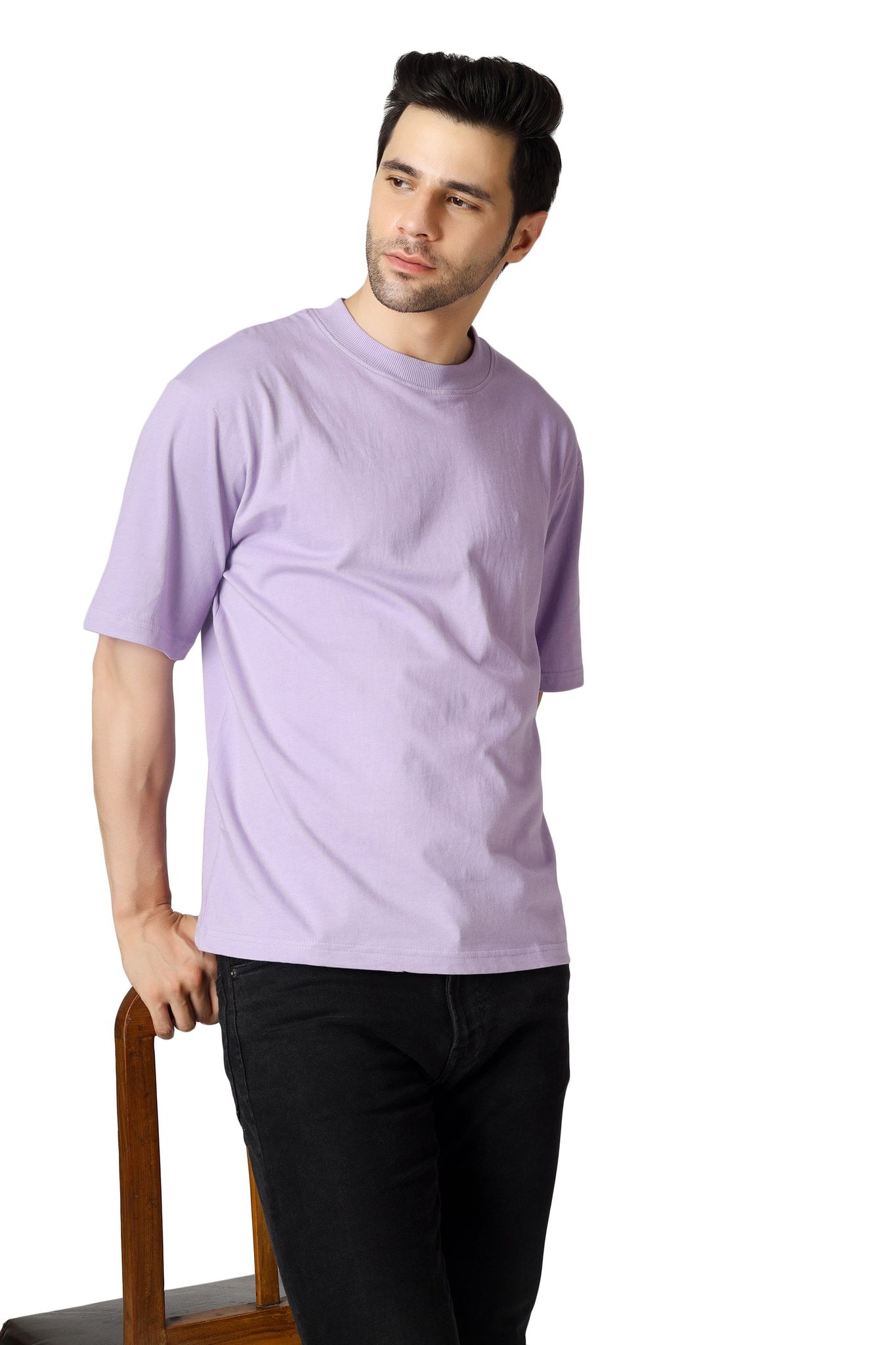 Drop Shoulder Crew Neck Tee High Rib Collar - Made in BCI Cotton Medium / Rust