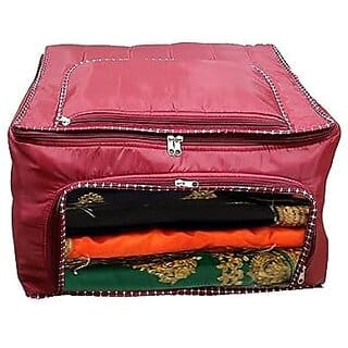 Aronkart Creation Foldable Parachute Cloths Zip Organizer Bag and Storage Cover Boxes For Wardrobe Shelves Clothes Sarees Bed Sheet Blanket (PACK OF 1)