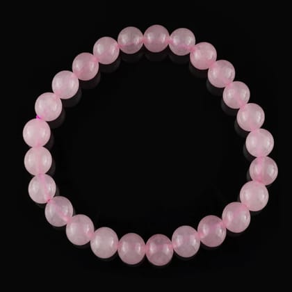 Rose Quartz Bracelet  Natural Handmade Gemstone Beads (Bead Size - 8 mm ) (Size - 6.5")