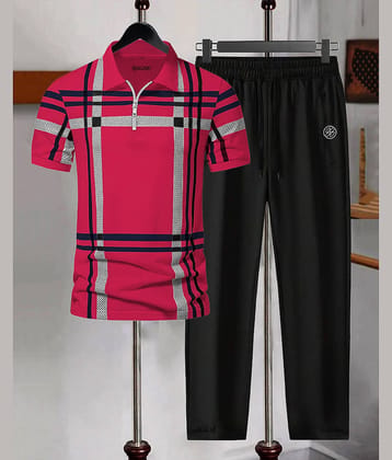 AUSK Pink Cotton Blend Relaxed Fit Men's Tracksuit ( Pack of 1 )