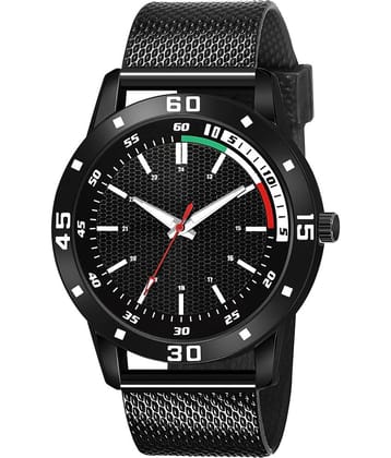 AQUA BLISS Black PU Analog Men's Watch
