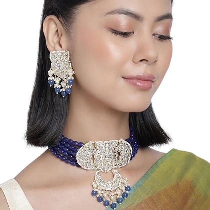Gold Plated Kundan Beads Choker Set