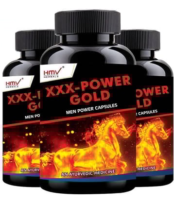 Hmv Herbals Xxx Power Gold Capsules For Men Herbal Capsule 30 No.S Pack of 3