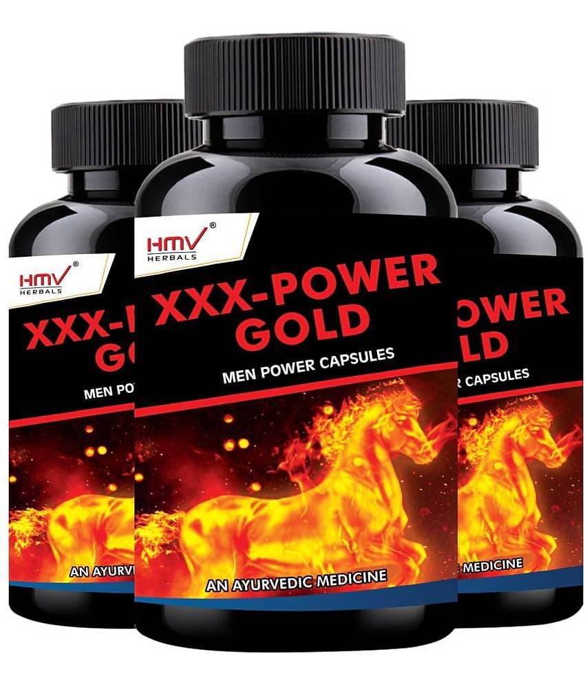Hmv Herbals Xxx Power Gold Capsules For Men Herbal Capsule 30 No.S Pack of 3