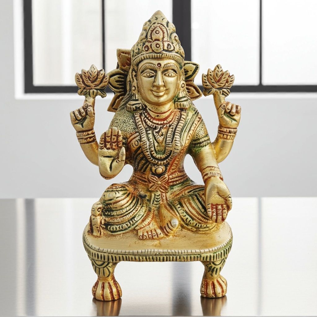 Brass Showpiece Laxmi God Idol Statue (BSMAS1245 L)