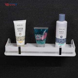 Sarvatr Multi-Purpose Acrylic Wall Mount Shelf Rack Kitchen and Bathroom Accessories (18 x 5 Inch) Acrylic Wall Shelf