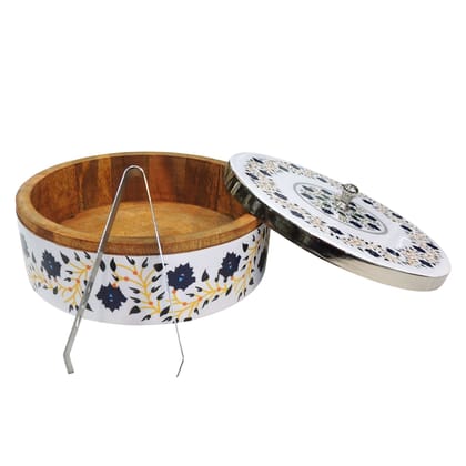 Wooden Decorative Bowl | Natural Finish Home & Table Decor, Diameter : 8.7 Inch (WMAS075 A)