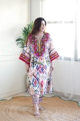 Mehran Multi Colour Chogha With Pants-M-L