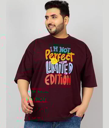 Chkokko Pack of 1 Cotton Blend Oversized Fit Men's T-Shirt ( Purple )