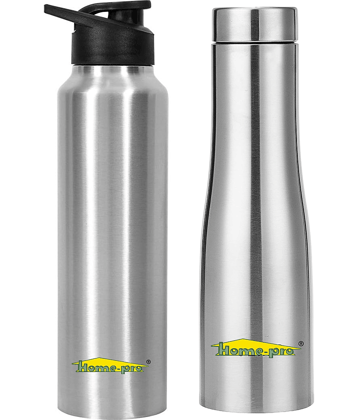 HomePro Silver Fridge Water Bottle 1000 mL ( Set of 2 )