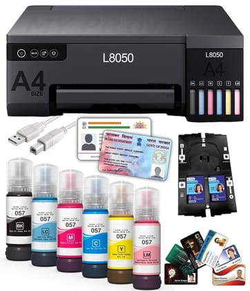 MY PRINT L8050 | A4 Size 6 Color Wireless Colour Home Inkjet Printers | (Including 6 ColorInk) | PVC Card Print | Multicolor [WiFi] [Photo Printer] [PVC Card Printer] [with USB Cable] MY PRINT L8050 | A4 Size 6 Color Wireless Colour Home Inkjet Printers 