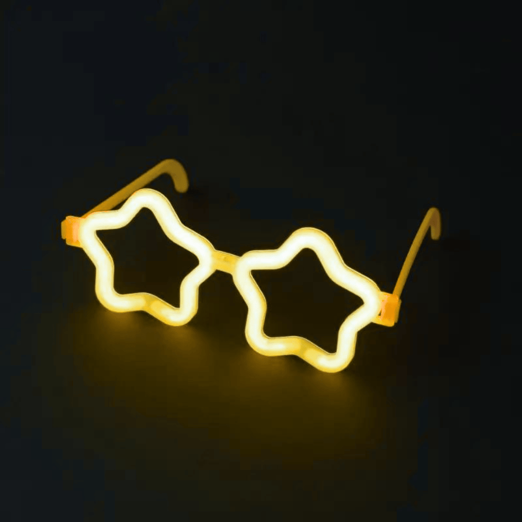 GID Star Shaped Shades Yellow, Neon Glasses Eyewear Glow Stick Glasses for Kids Teens Adults Supplies-1 Pack-Yellow - Party and Festive Needs | Buy online on ZillyBuy
