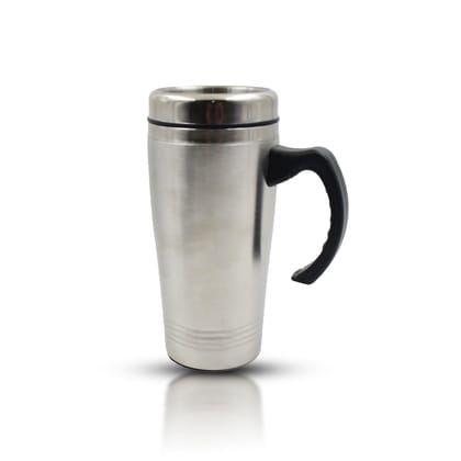Stainless Steel Vacuum Glass Insulated Glass Coffee Cups, Tumbler (With Lid & Handle / 1 pc)_assorted colour
