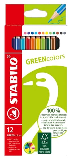 Stabilo | Arty | Green Colours | Wallet Of 12 Pcs