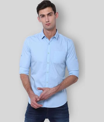 Makhanchor 100 Percent Cotton Slim Fit Men's Formal Shirt - Blue ( Pack of 1 )