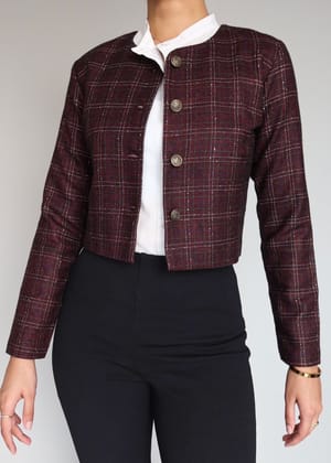 Cherry Tweed Jacket-XS
