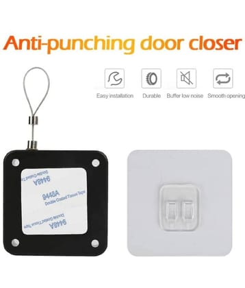 Punch-Free Automatic Sensor Door Closer, Multifunctional Automatic Door Closer, Residential Commercial Auto Door Closer with Drawstring, Closer Door for Internal, Home, Storm