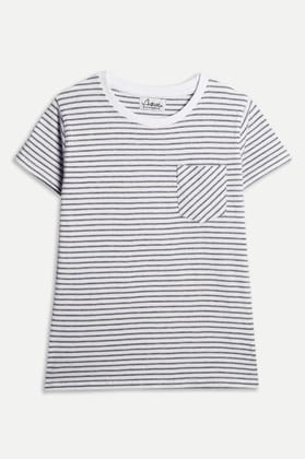 GREY STRIPE BOYS T-SHIRT - WHITE-0-6 MONTHS / 1N / WHITE