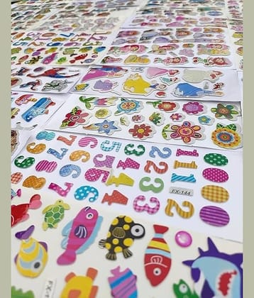 Eclet Cartoon Puffy 3D PVC Cute Mix Stickers Funny for Kids On Gifts (20 Sheet), removable C