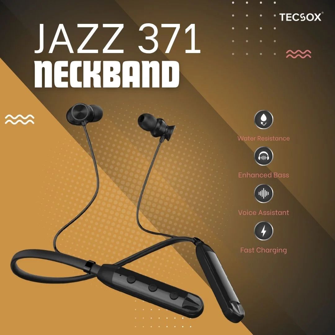 Buy Jazz 371 Bluetooth Neckband | Powerful Audio + High Bass Buy Jazz 371 Bluetooth Neckband | Powerful Audio + High Bass - White