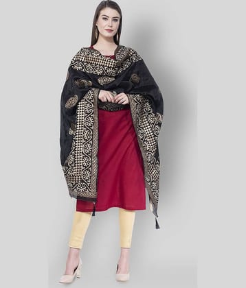 A R Silk Black Silk Self Dupatta