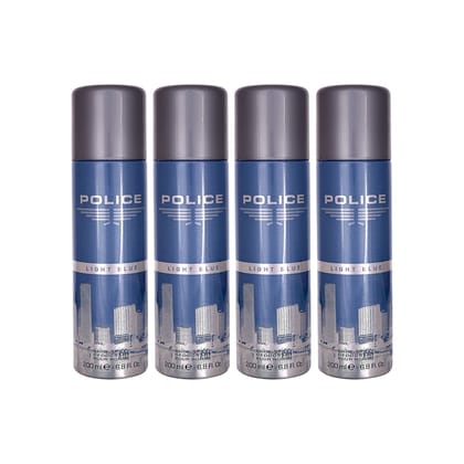 Police Light Blue Deodorant Spray 200ml (Pack of 4)