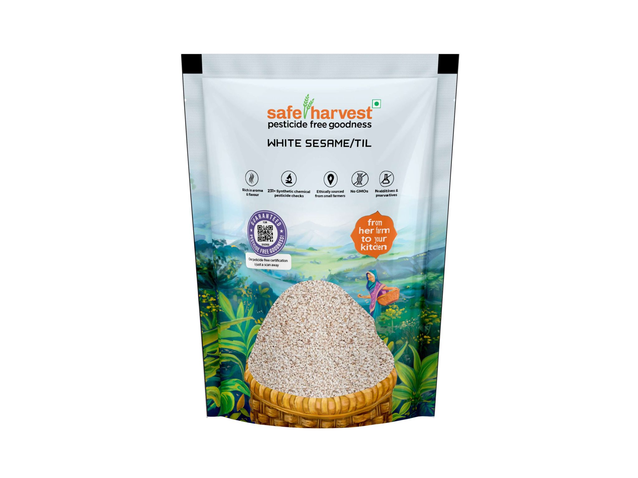 Safe Harvest Pesticide Free White Sesame/ Til 100g