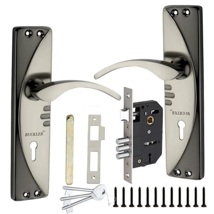 BUCKLER Iron Mortise Handle Lock for Main Door, Bedroom, Main Gate Heavy Duty-65MM Double Turn Lock-7 Inch-Moon-BS