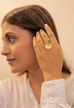 Solara Aurora Blossom Ring-STAINLESS STEEL / MINT / 6