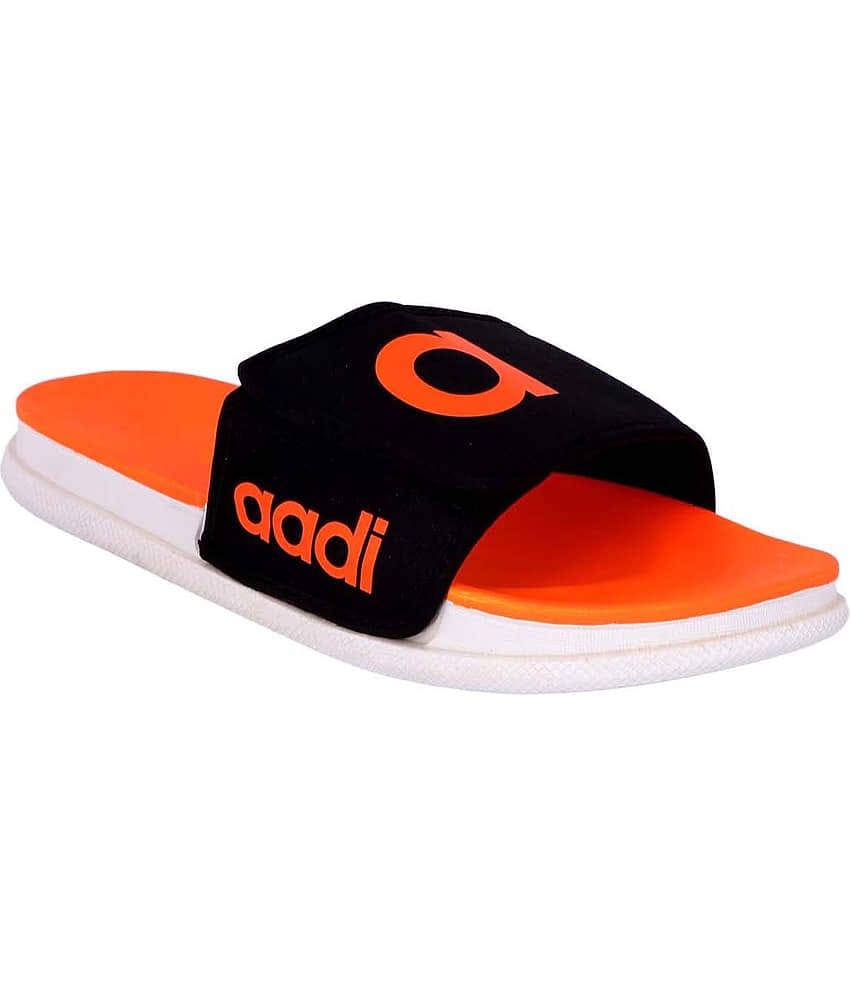 Aadi Orange Leather Slippers