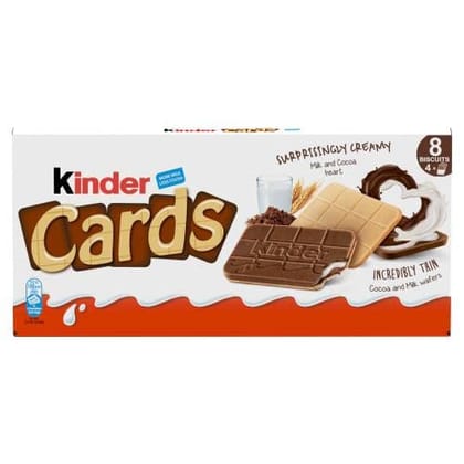 Kinder Cards Crispy Chocolate Biscuits Waffle, 128 gm