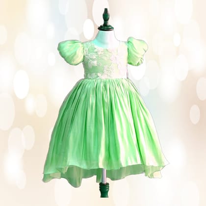 Elegant Mint Green Lace Party Dress for Girls | Floral Lace Bodice | Festive Occasion Elegant Mint Green Lace Party Dress for Girls | Floral Lace Bodice | Festive Occasion