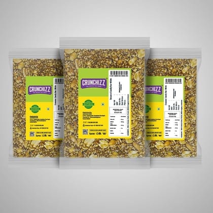 Crunchizz COMBO I 3 Packet WHITE SESAME CHIKKI CANDY BAR I Total - 300 Grams